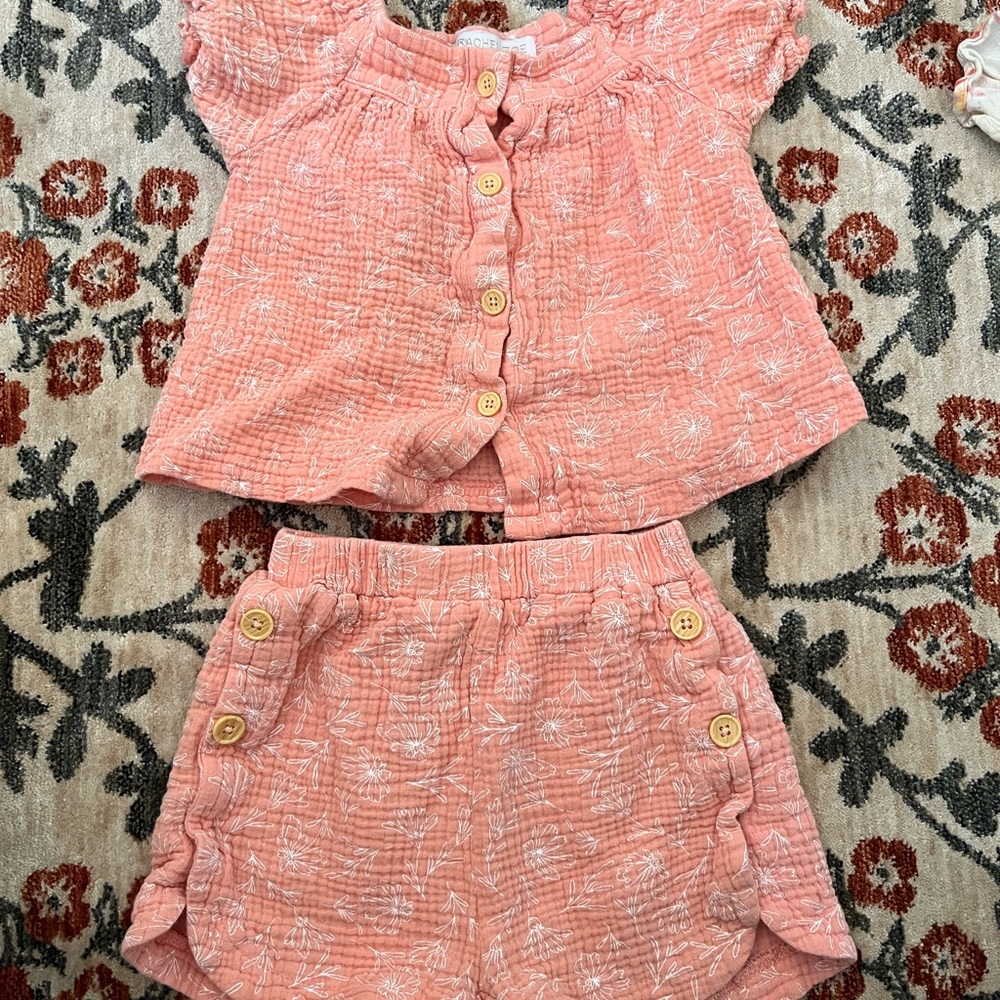 Rachel Zoe Kids Matching Set in Coral Pink